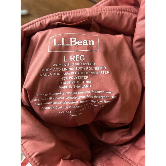 L L Bean Mountain Classic Puffer Jacket Womens Large Sienna Brick - Picture 9 of 10